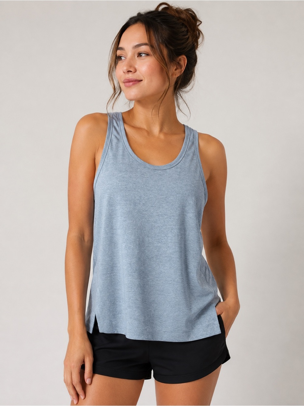 Athleta Uptempo Tank Women’s XS Heathered Light Blue Racerback NWT